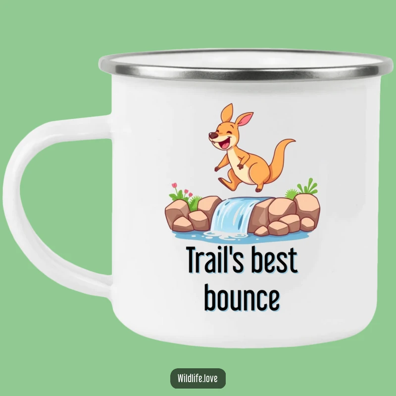 Funny Kangaroo Waterfall Camping Mug: Durable & Hilarious Outdoor Gift, Perfect Humorous Present!
