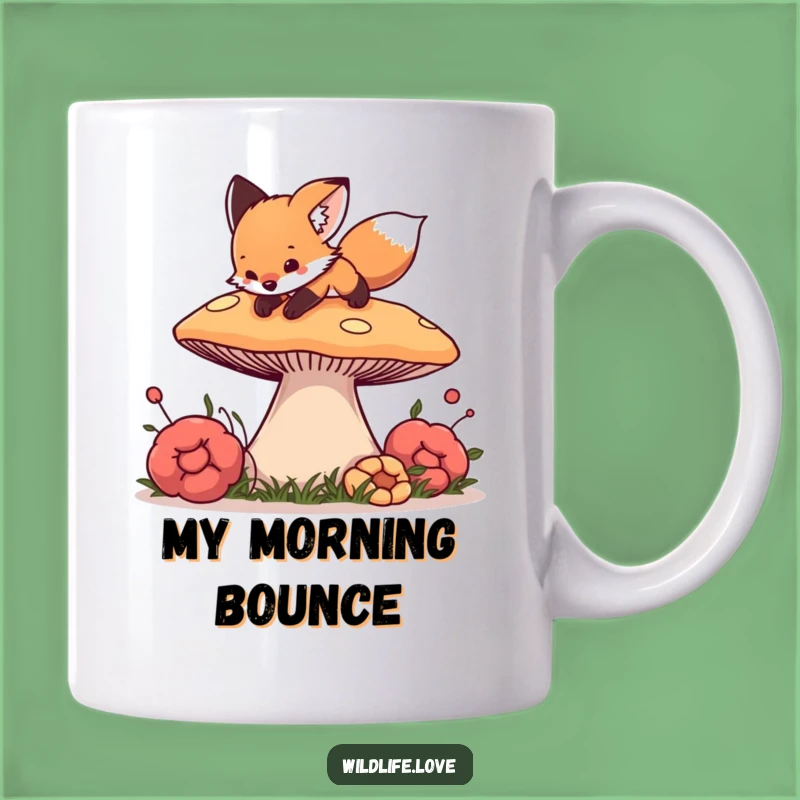 Funny Fox Mushroom Mug - Curious Cub Playful Pounce Funny Gift