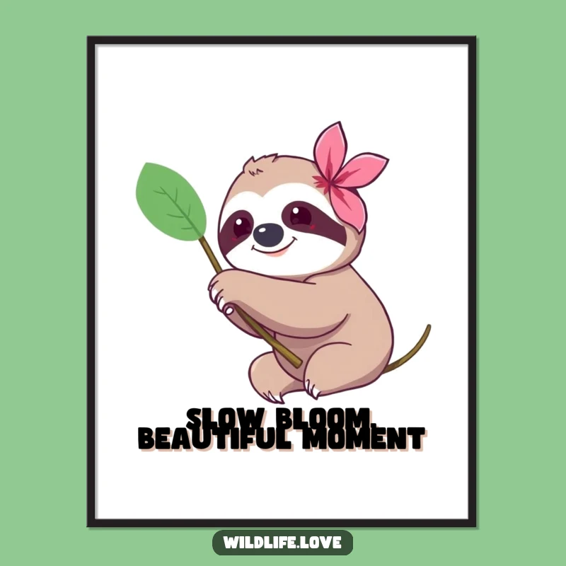 Funny Free Printable Wall Art: Sloth Reaching for Beauty - Quirky DIY Decor