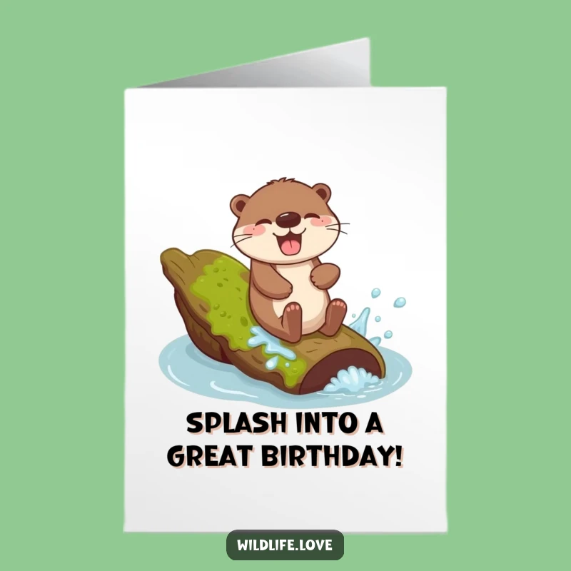 Free Printable Otter Birthday Card: Joyful Splash Fun - Downloadable Gift!