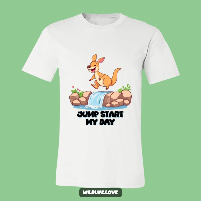 Funny Kangaroo Leaping Waterfall T-Shirt: Hilarious Aussie Adventure Tee, Perfect Humorous Gift!