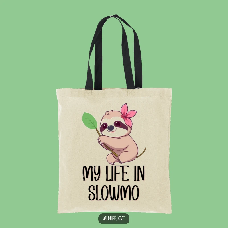 Funny Sloth Flower Tote Bag: Charming & Practical Carry-all, Perfect Humorous Gift!
